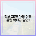 정부 지원! 누구나 가을 여행 할인 총정리