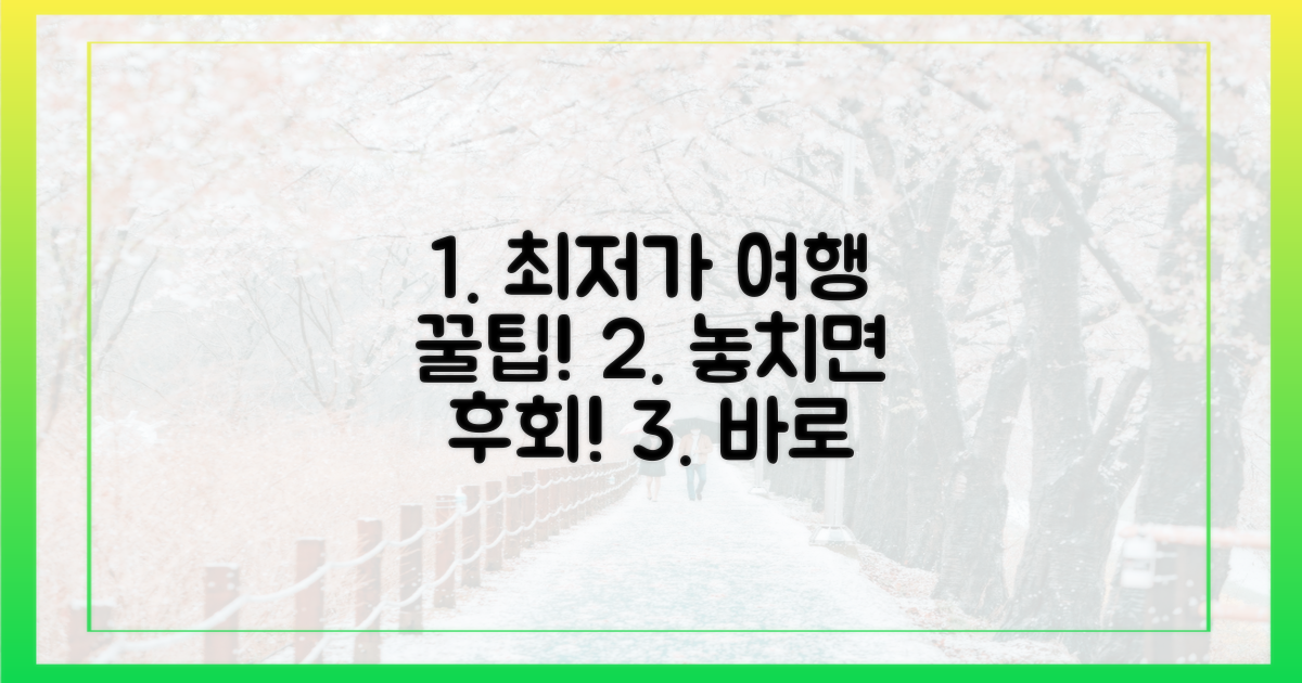 최저가 여행, 어떻게 잡죠?
