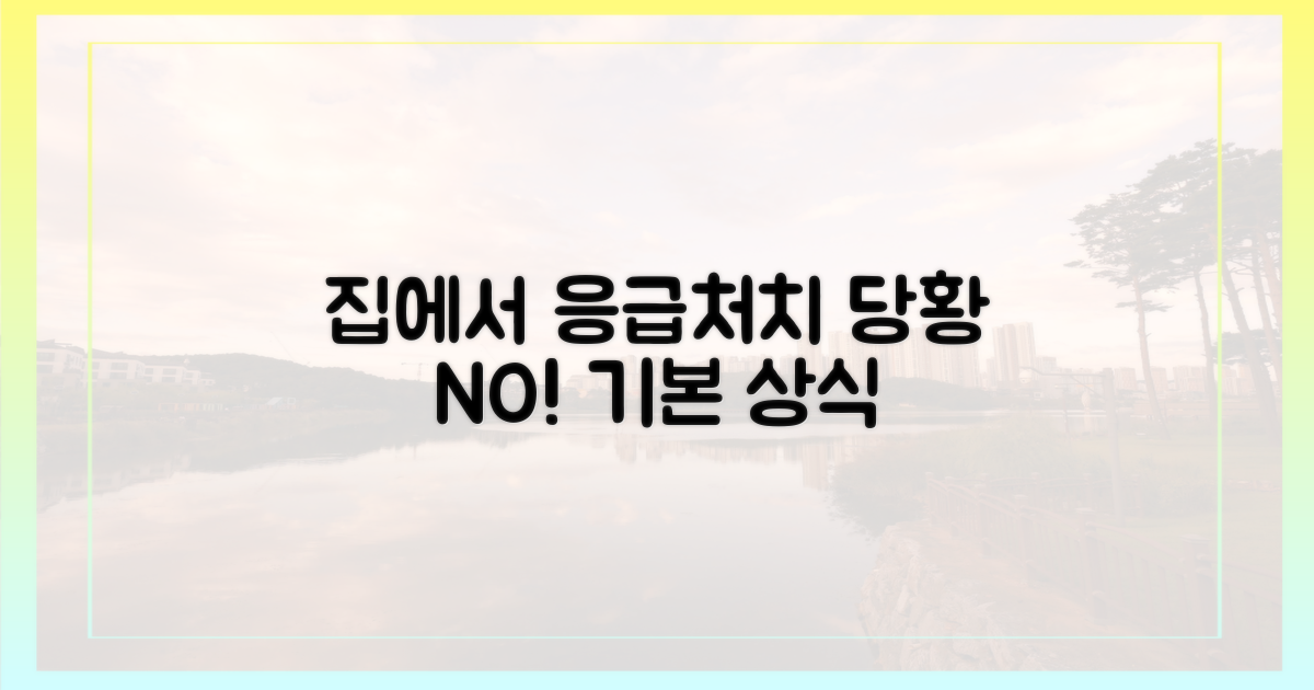 집에서 할 수 있는 응급처치는?