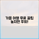 여행가는 가을 공짜 여행 꿀팁 완벽 가이드!