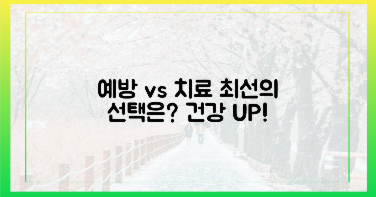 예방 vs 치료, 최선의 선택