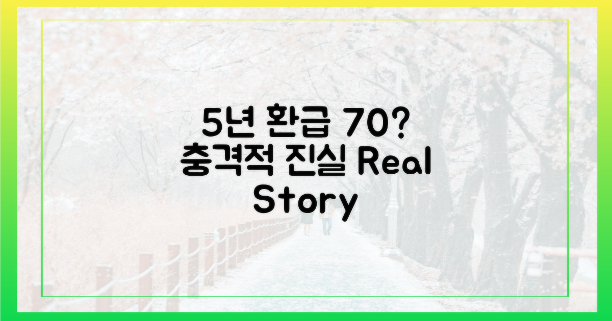 5년 만기 환급률 70%의 현실