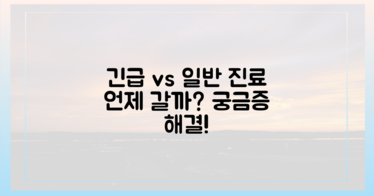 응급 vs 정기 진료: 무엇이 다른가
