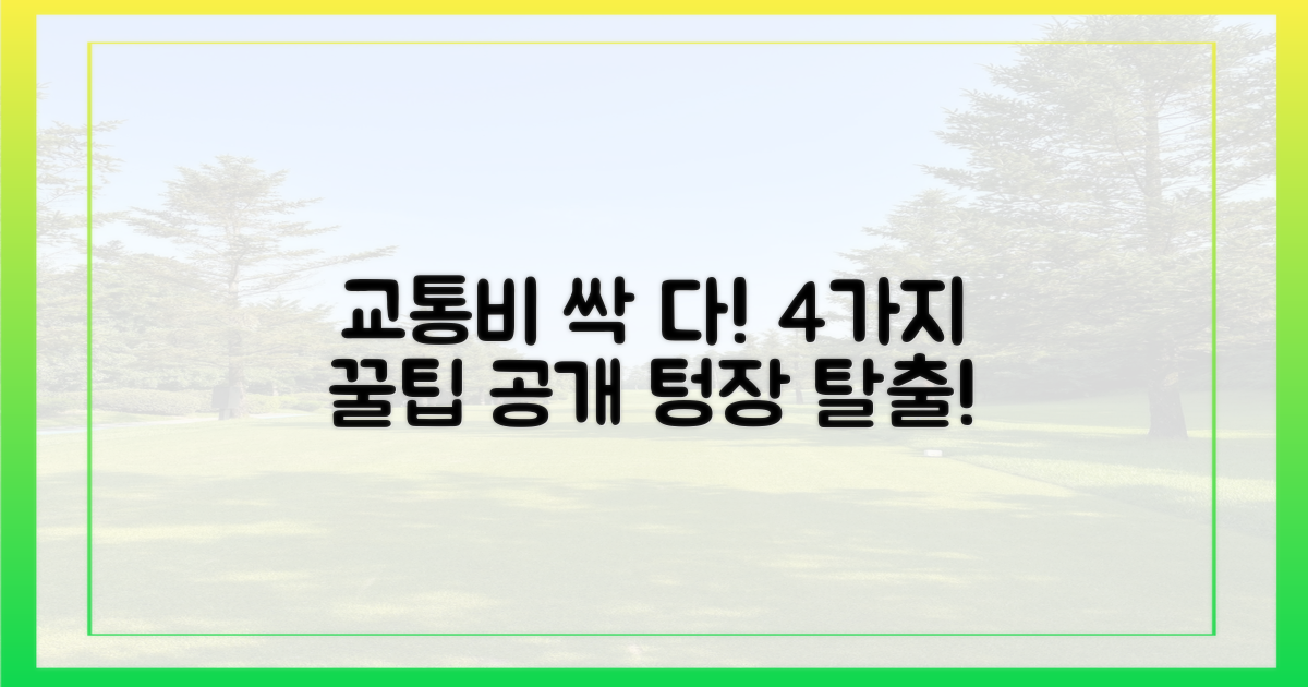 4가지 교통비 절약법