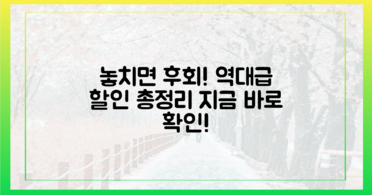 놓치면 후회! 할인 정보 총정리