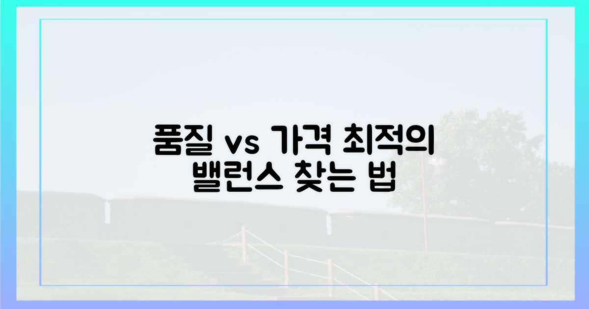 품질 vs 가격, 균형 찾기