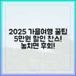 2025 가을여행: 누구나 5만원 할인 꿀팁