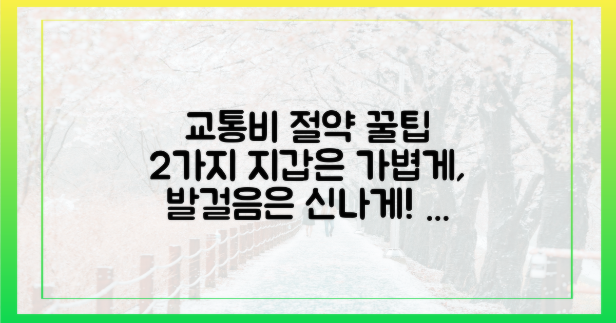 2가지 교통비 절약 노하우
