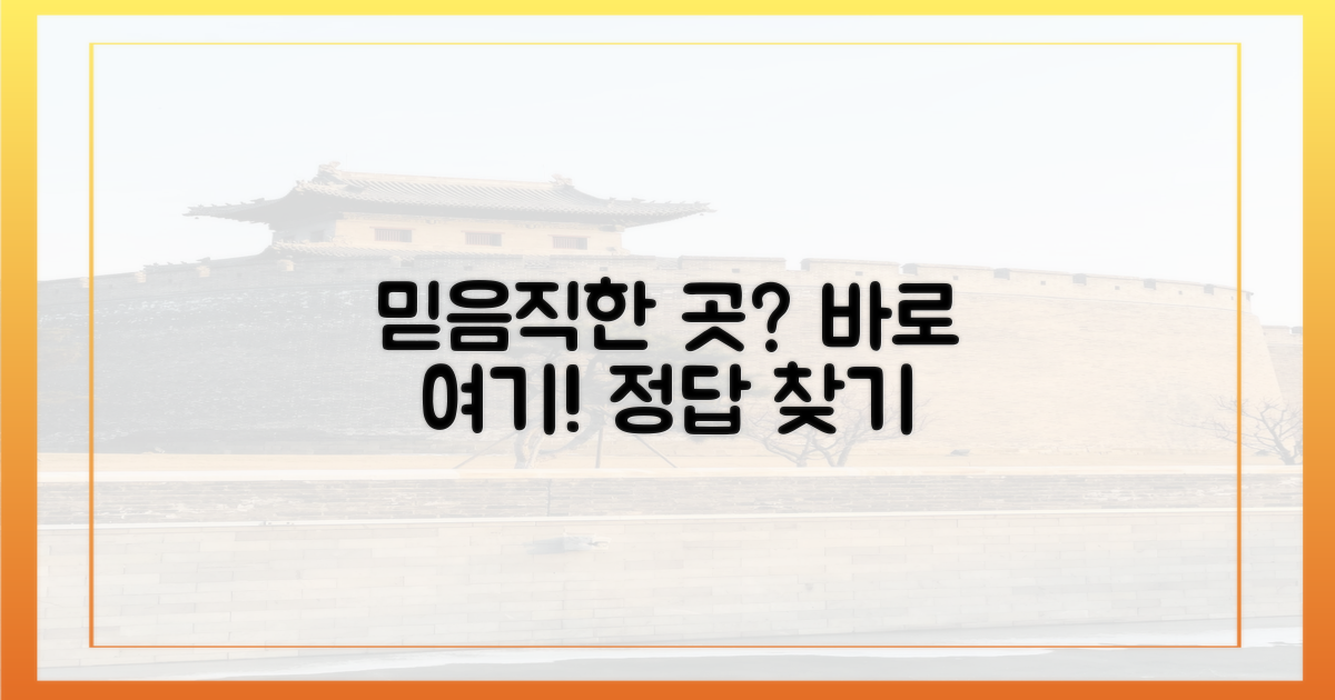 믿음직한 곳, 어떻게 찾죠?