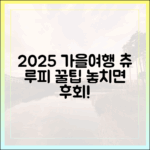 2025 가을여행 3가지 꿀팁: 츄/잔망루피