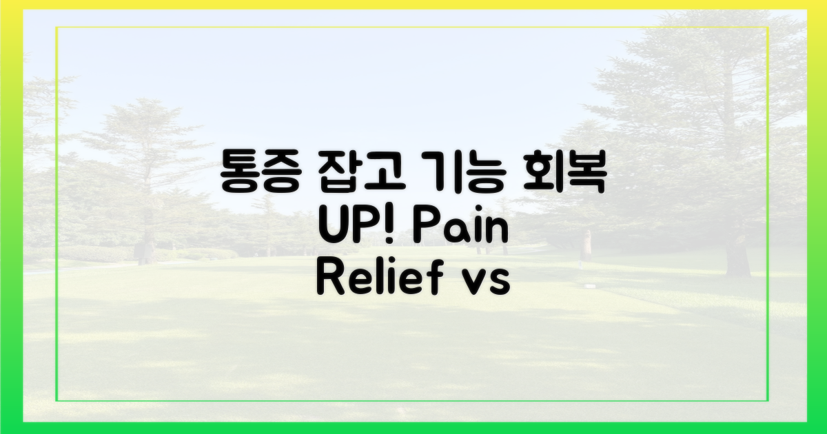 통증 완화 vs 기능 회복