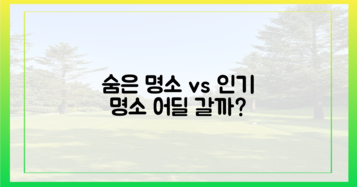 숨은 명소 vs 인기 명소