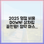 2025 명절 상차림 비용 절약 마스터!
