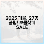 2025 가을, 누구나 보물 찾듯 27곳 할인 정보