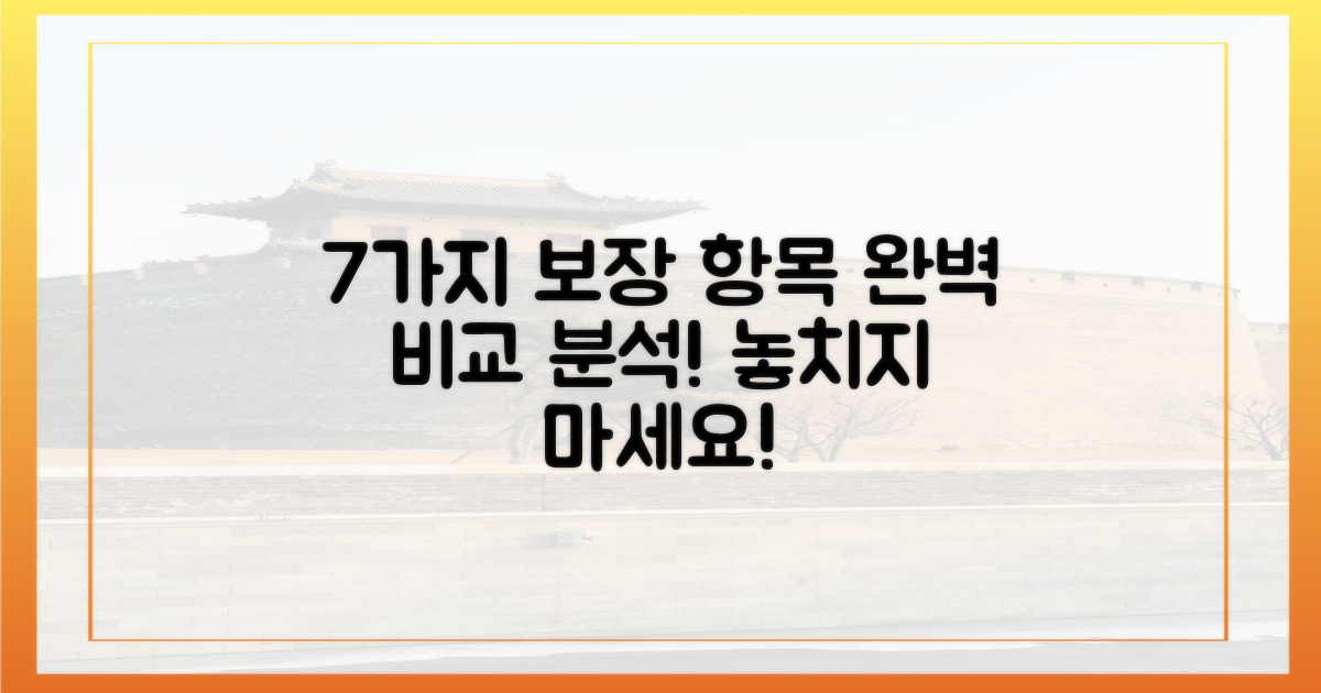 7가지 보장 항목 비교 분석