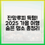 잔망루피 득템! 2025 가을 숨은 여행 완벽 가이드