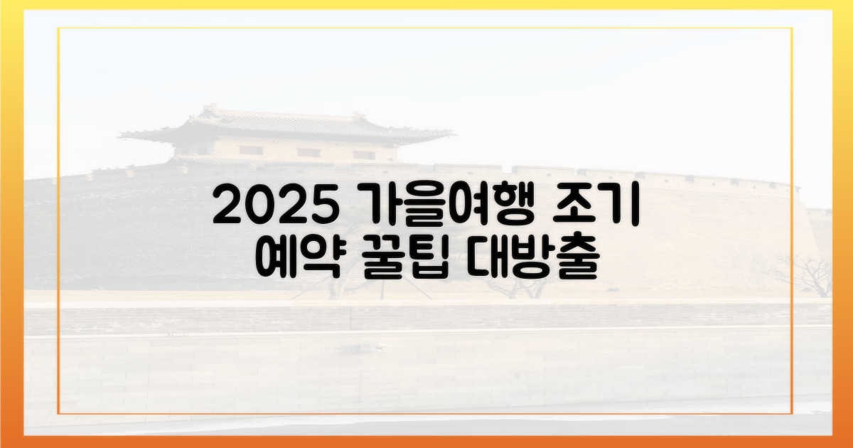 2025 가을 여행, 조기 예약 꿀팁