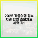 2025 가을 여행: 초보자도 혜택 잡는 정부 지원 할인