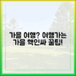 가을 여행 계획? '여행가는 가을' 놀라운 꿀팁!