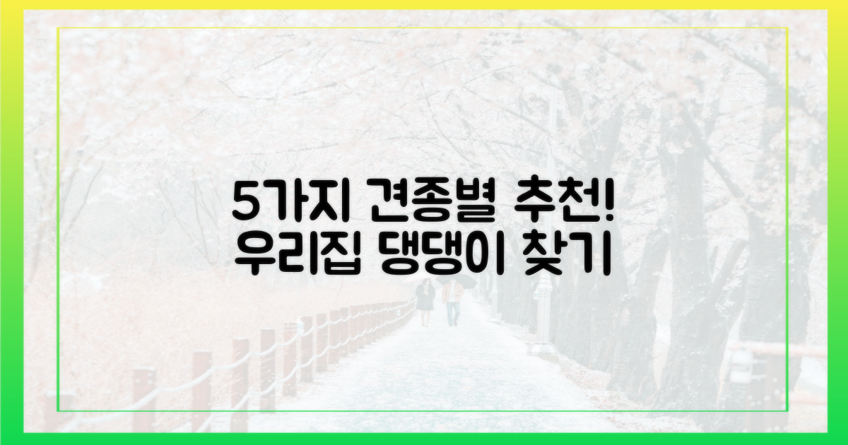 5가지 견종별 추천