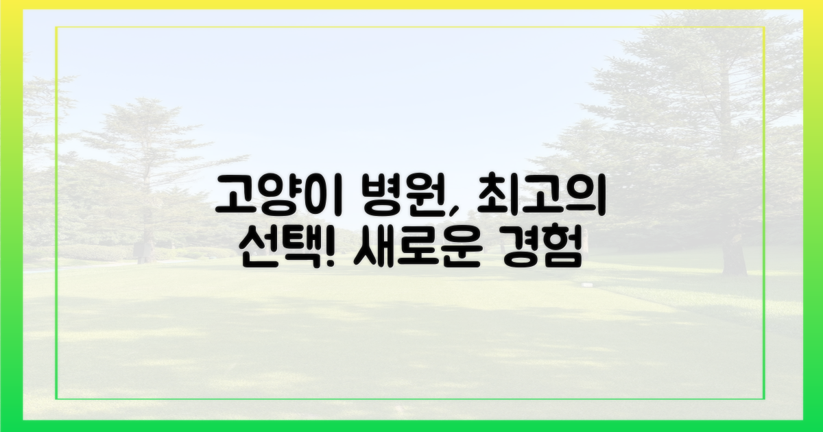 더 나은 선택, 고양이 병원을 경험하세요
