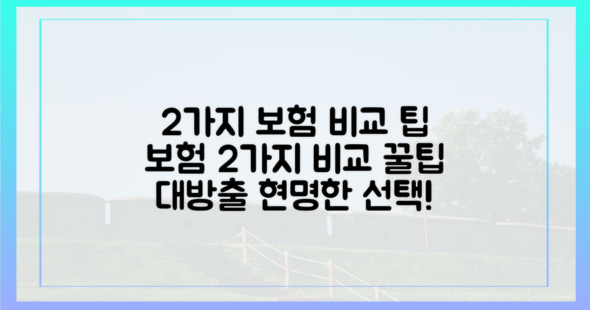 2가지 보험 비교 팁