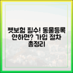 펫보험 가입 시 동물등록, 선택이 아닌 필수인 이유와 절차 총정리