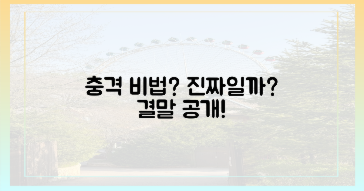 충격 비법, 진짜일까?