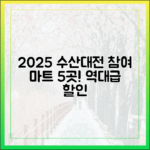 2025년 우리 동네 수산대전 참여 마트 5곳!