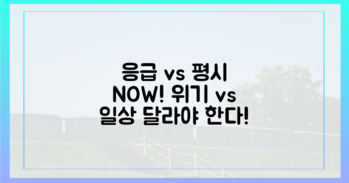 응급 vs 평시 대처법