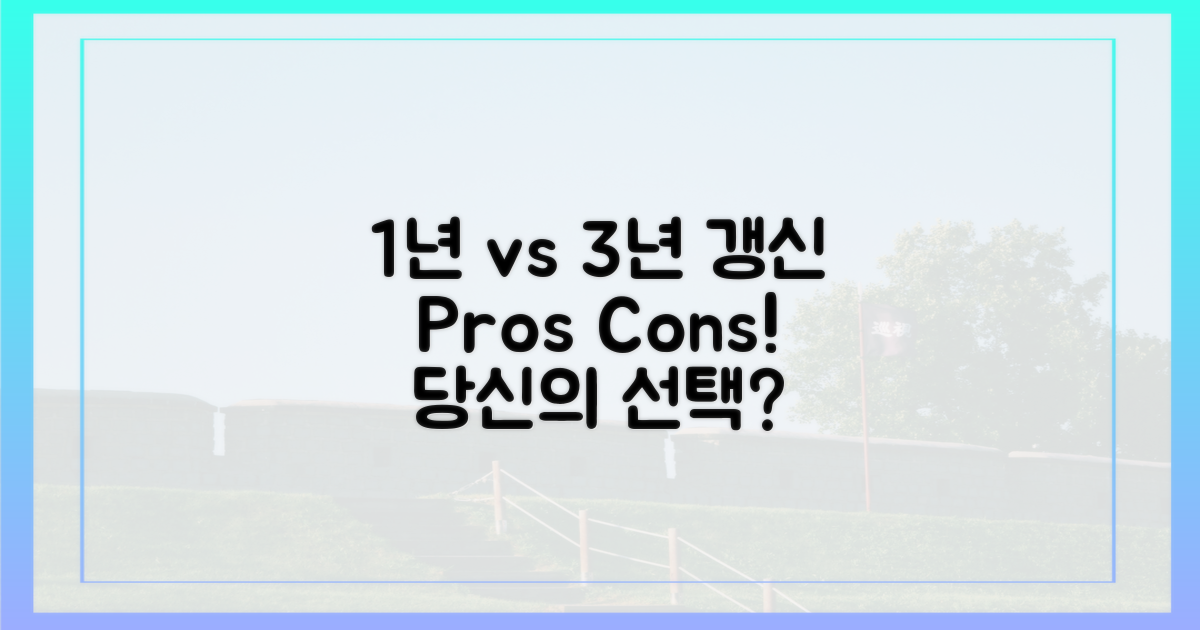 1년 vs 3년 갱신 장단점