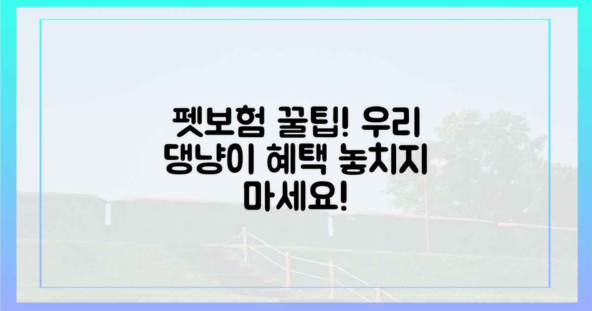 우리 댕냥이, 펫보험 혜택 챙기세요!