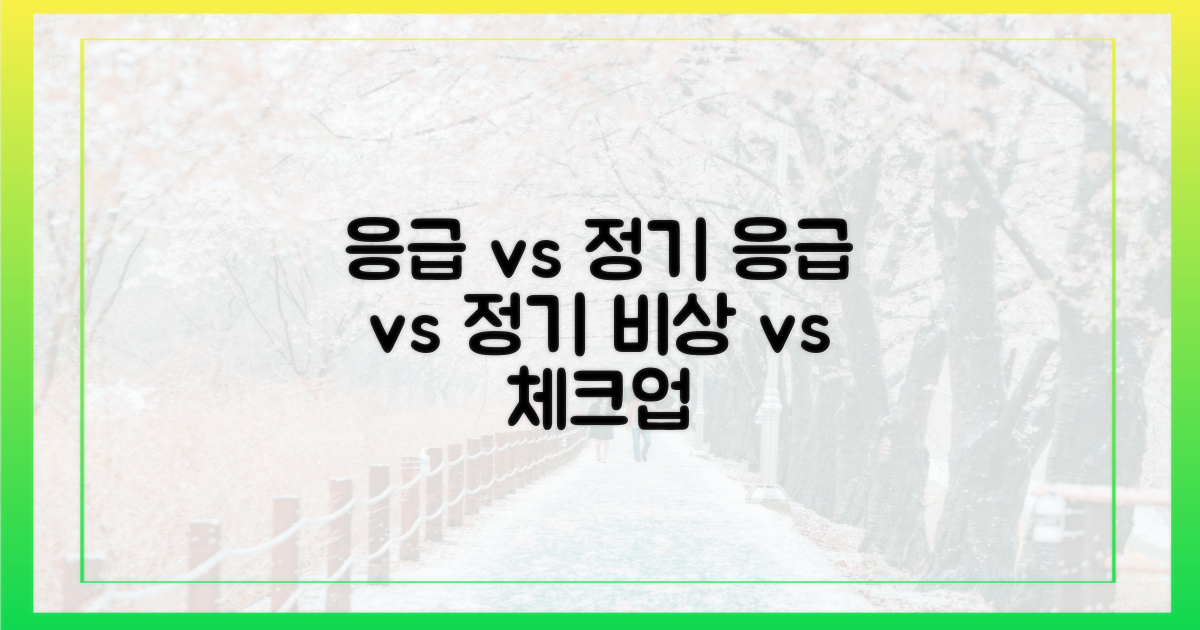 응급 상황 vs 정기 검진