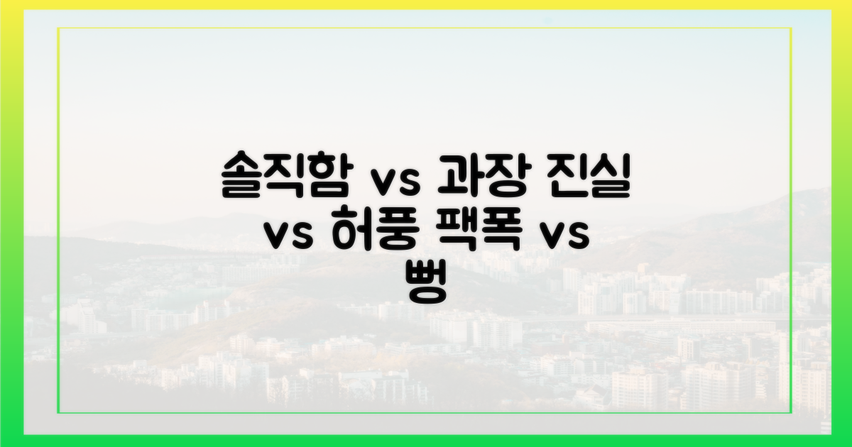 솔직함 vs 과장함 비교