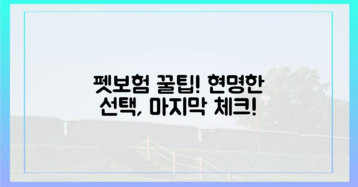 펫보험, 현명하게 선택하는 마지막 체크