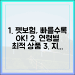 펫보험 가입, 빠를수록 좋은 이유와 연령별 추천 상품