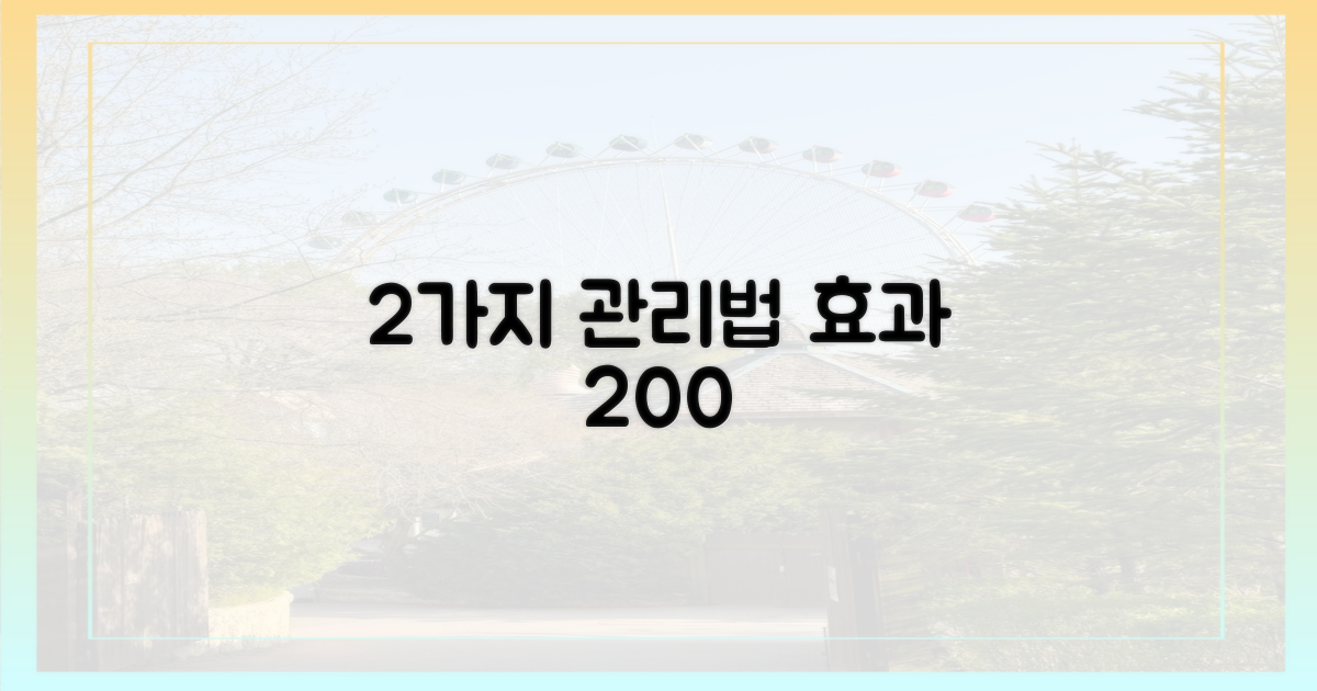 2가지 효과적인 관리법