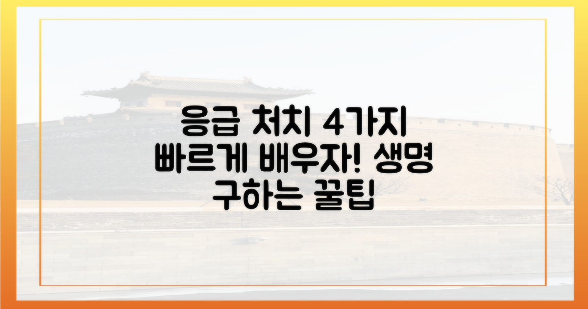 4가지 신속한 응급 처치