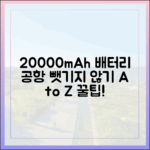 공항에서 20000mAh 보조배터리 뺏기지 않는 꿀팁 A to Z