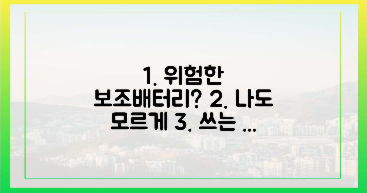 어떤 보조배터리가 문제될까요?