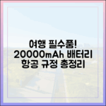여행 전 필수 체크! 20000mAh 보조배터리 항공사별 반입 규정 비교 분석