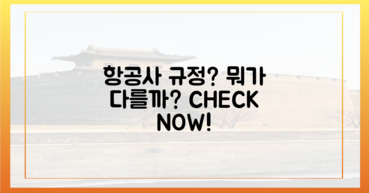 항공사별 규정, 뭐가 다를까?