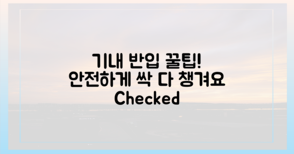 기내 반입, 안전하게 챙기기