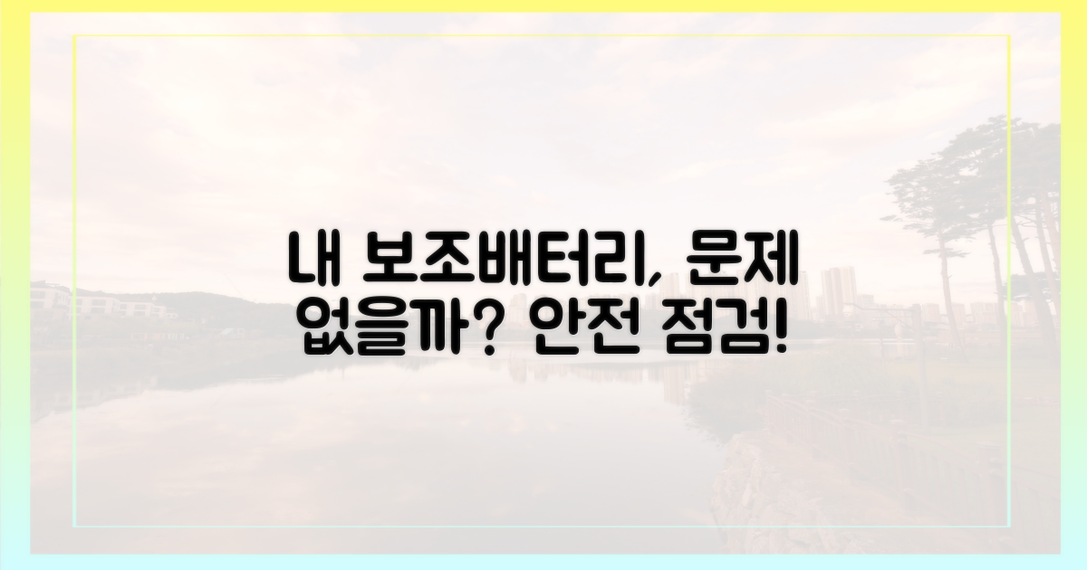 내 보조배터리, 혹시 문제가 될까?