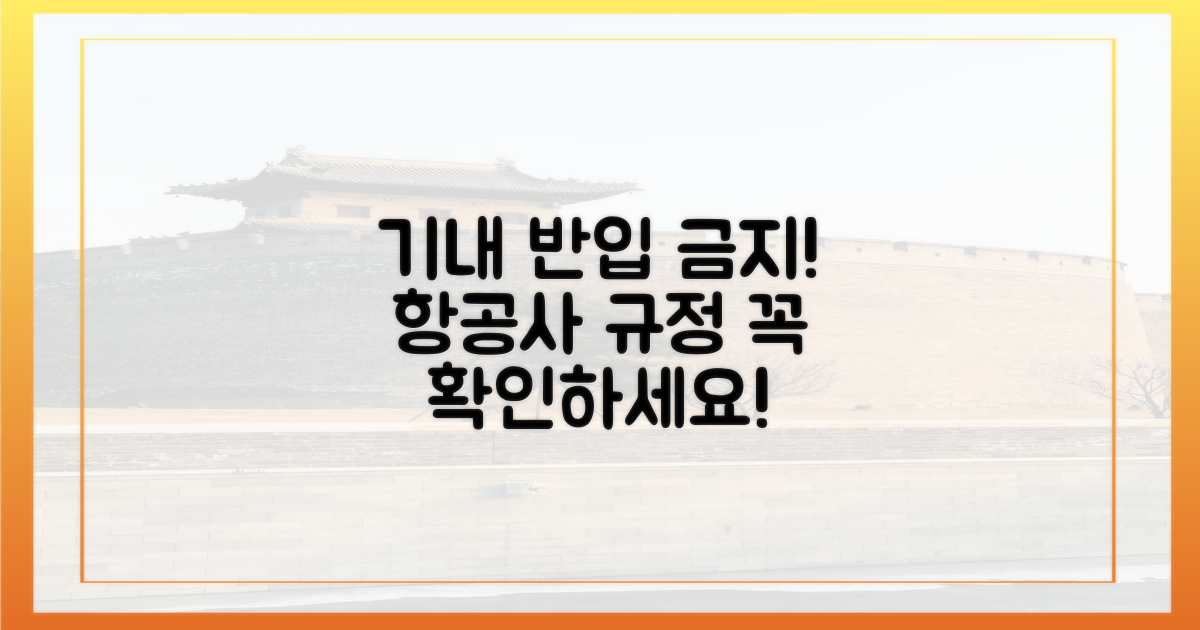 기내 반입 금지, 항공사 규정 확인!