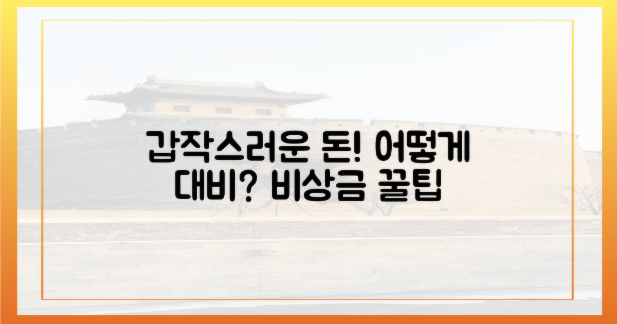 갑작스러운 비용, 어떻게 대비할까요?