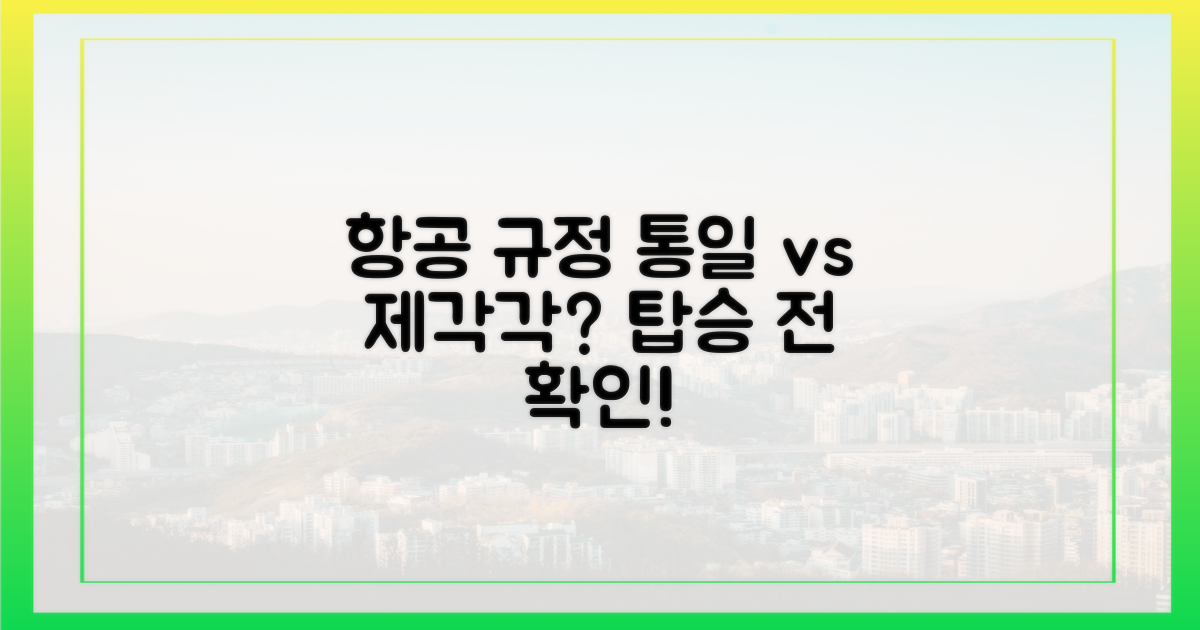 항공사 규정: 통일 vs 제각각