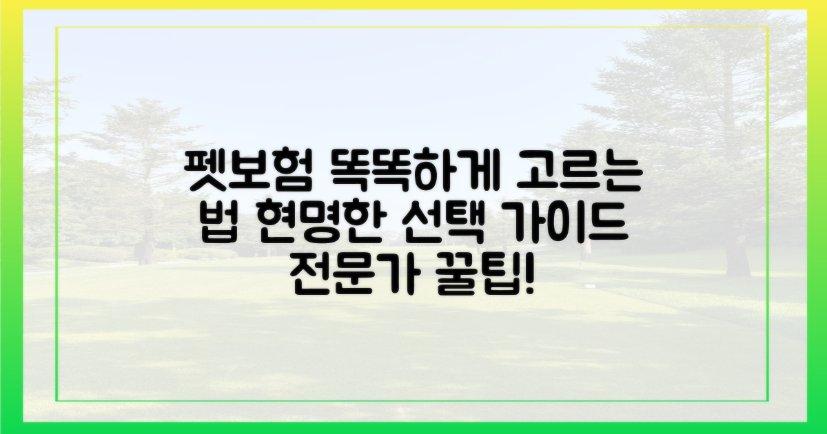 전문가 조언: 현명한 펫보험 선택 가이드