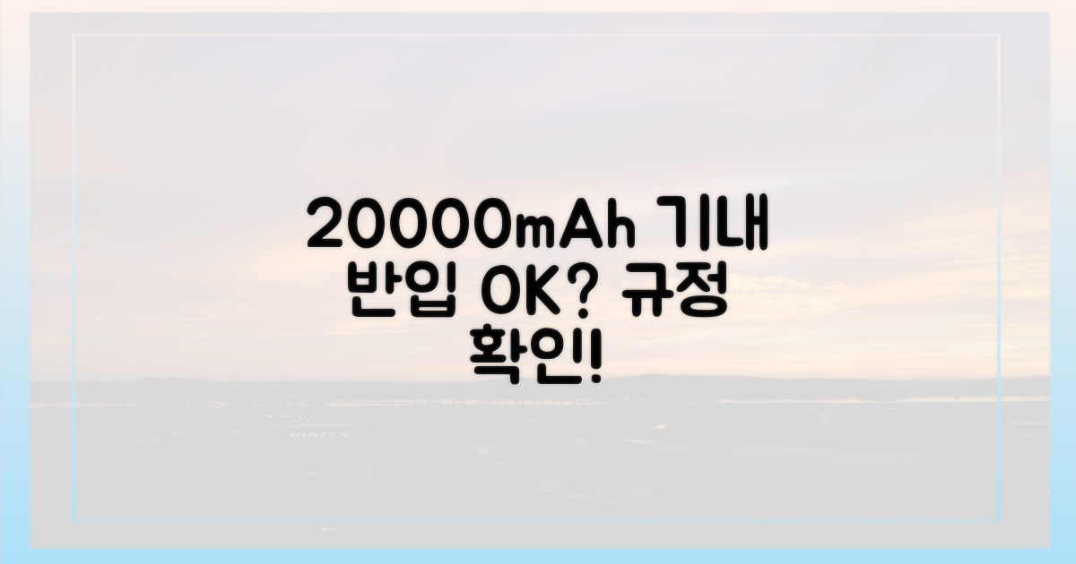 20000mAh, 기내 반입 규정 확인하세요!