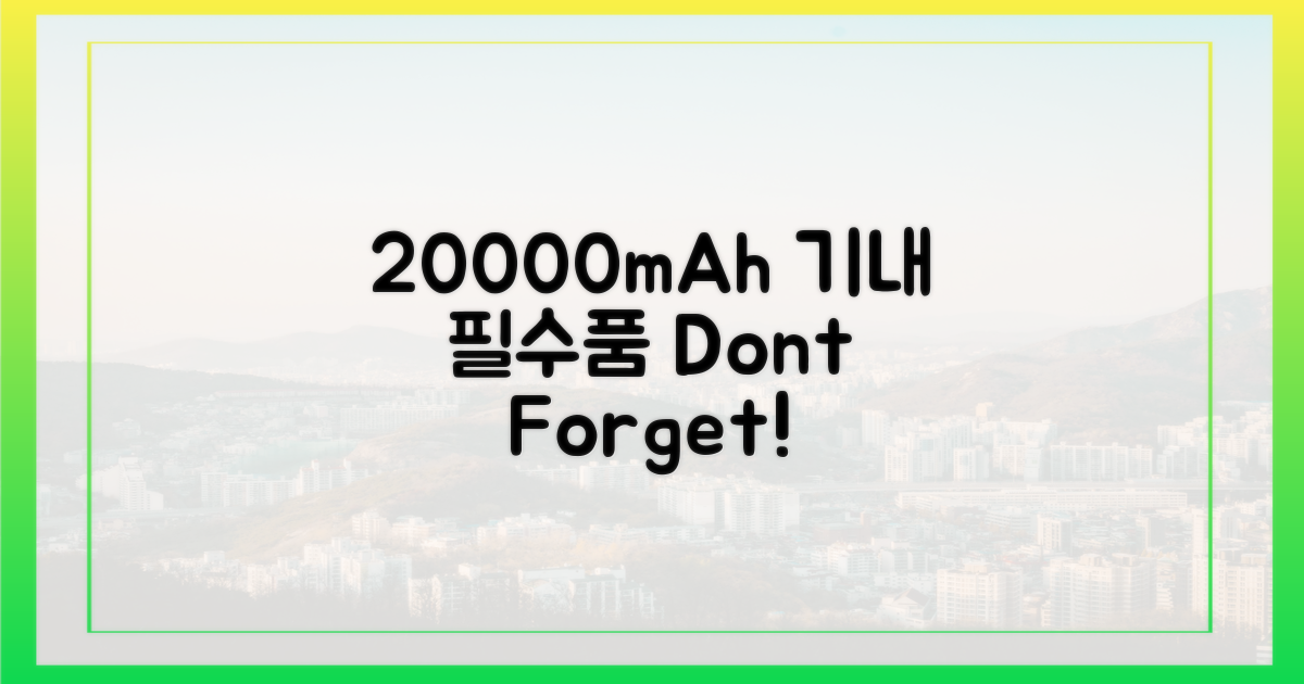 20000mAh 보조배터리, 기내 반입 필수품!
